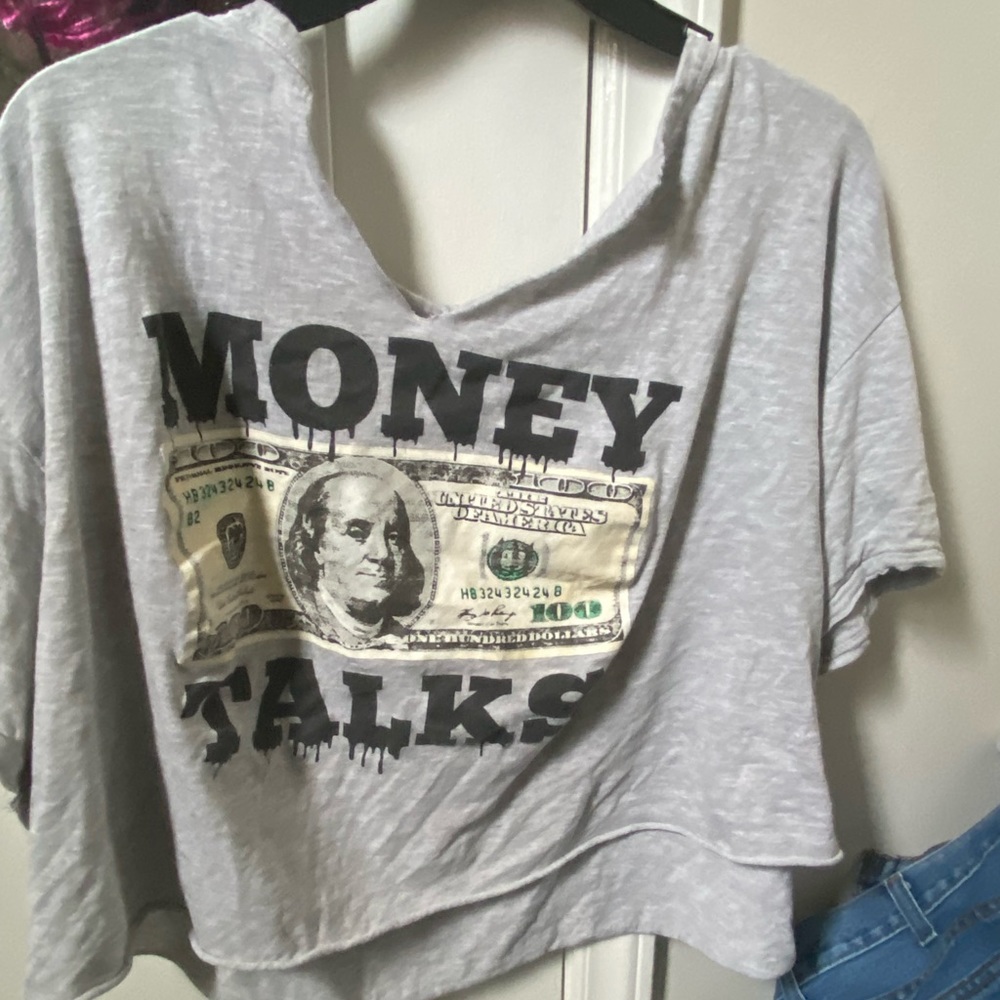 Money talks crop top